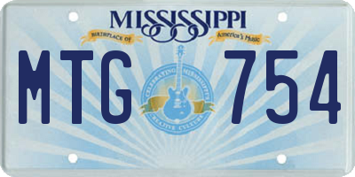 MS license plate MTG754