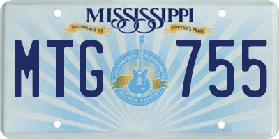 MS license plate MTG755