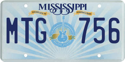 MS license plate MTG756