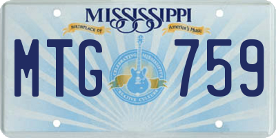 MS license plate MTG759
