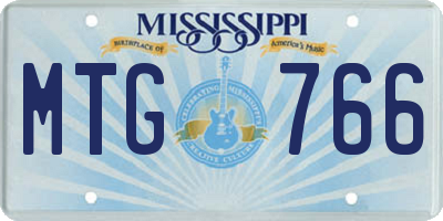 MS license plate MTG766