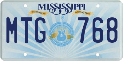 MS license plate MTG768