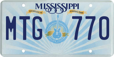MS license plate MTG770