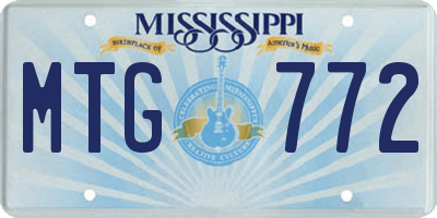 MS license plate MTG772