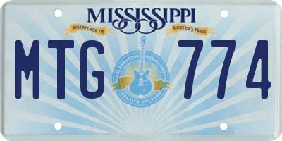 MS license plate MTG774