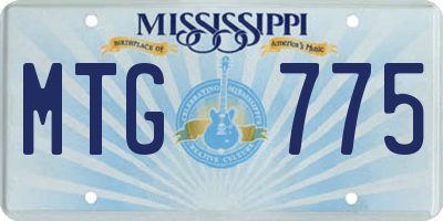MS license plate MTG775