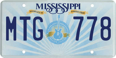MS license plate MTG778