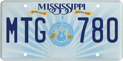 MS license plate MTG780