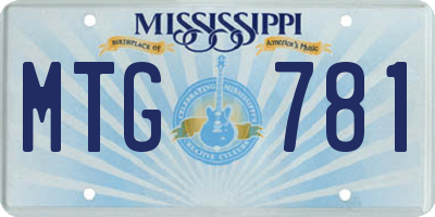MS license plate MTG781