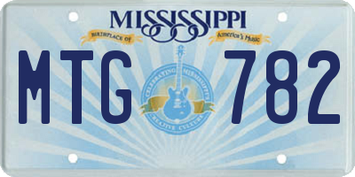 MS license plate MTG782
