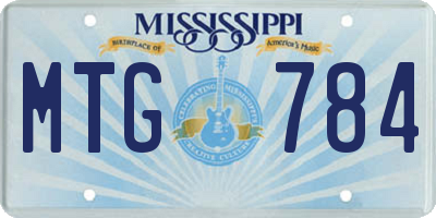 MS license plate MTG784