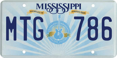 MS license plate MTG786