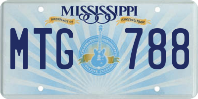 MS license plate MTG788