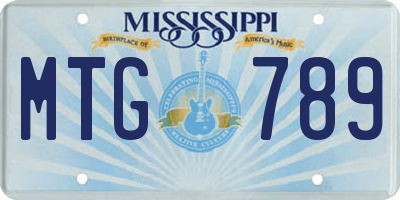 MS license plate MTG789