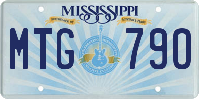 MS license plate MTG790