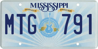 MS license plate MTG791