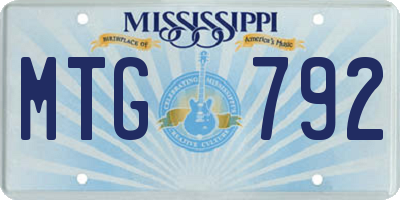 MS license plate MTG792