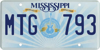 MS license plate MTG793