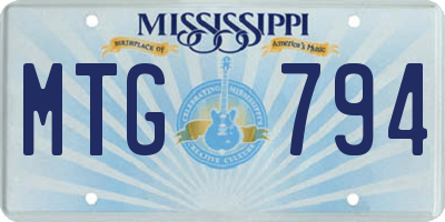 MS license plate MTG794