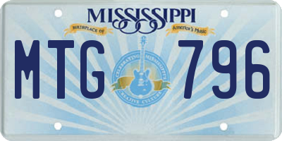 MS license plate MTG796