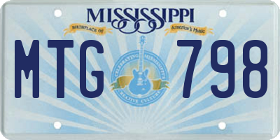 MS license plate MTG798