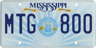 MS license plate MTG800