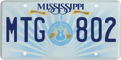 MS license plate MTG802