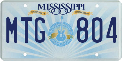 MS license plate MTG804