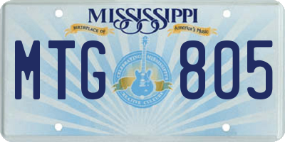 MS license plate MTG805