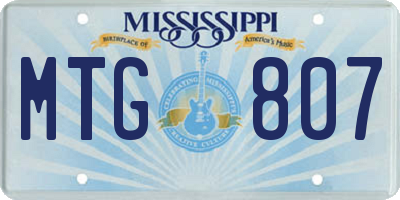 MS license plate MTG807