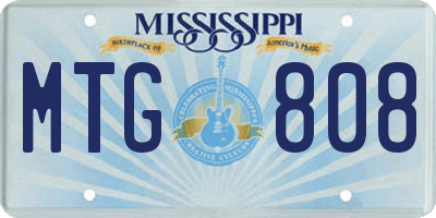 MS license plate MTG808