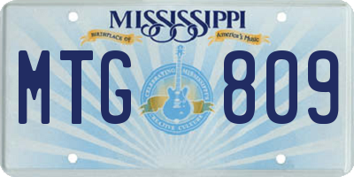 MS license plate MTG809