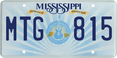 MS license plate MTG815