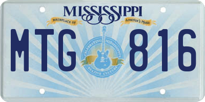 MS license plate MTG816