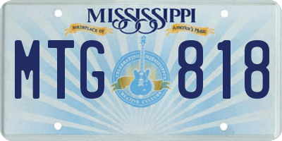 MS license plate MTG818