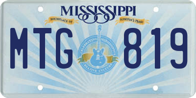 MS license plate MTG819