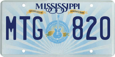 MS license plate MTG820