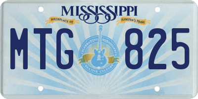 MS license plate MTG825