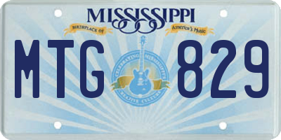 MS license plate MTG829