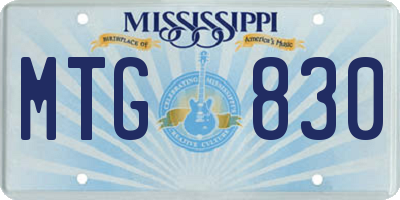 MS license plate MTG830