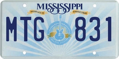 MS license plate MTG831