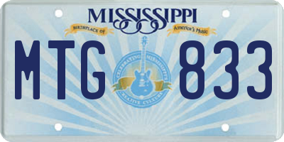 MS license plate MTG833