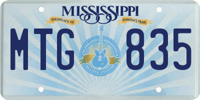MS license plate MTG835