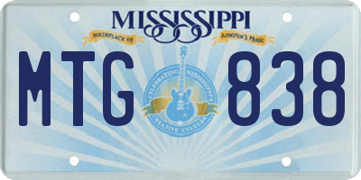 MS license plate MTG838