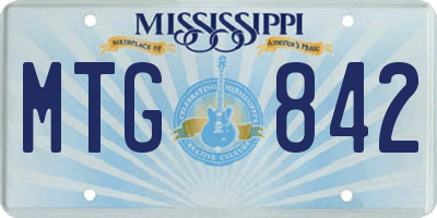 MS license plate MTG842