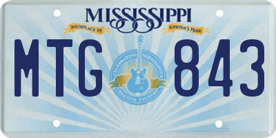 MS license plate MTG843