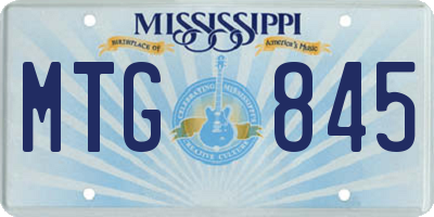 MS license plate MTG845