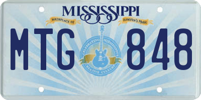 MS license plate MTG848