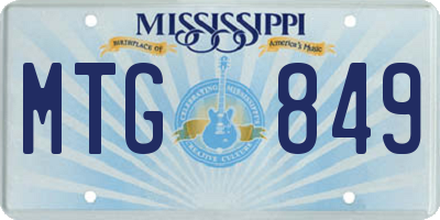 MS license plate MTG849