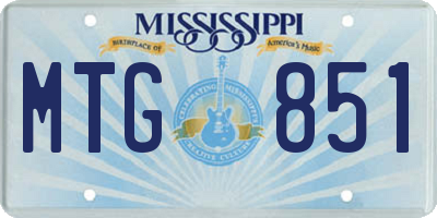 MS license plate MTG851